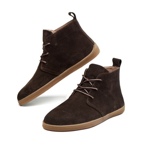 Buty boso wykonane z naturalnego zamszu, na futerku, rozmiar 40
